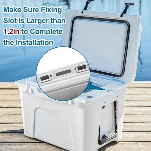 Cooler Lock Bracket,Cooler Tie Down Kit with Cable Combination Lock Stainless Steel Ice Chest Bracket Security Kit for Mid to Large Size Thermal Box in Kuwait