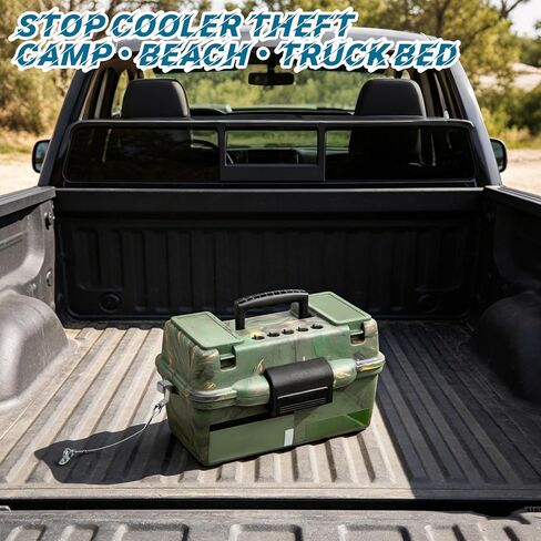 Cooler Lock Bracket,Cooler Tie Down Kit with Cable Combination Lock Stainless Steel Ice Chest Bracket Security Kit for Mid to Large Size Thermal Box in Kuwait