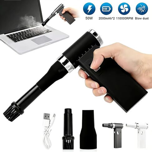 Air Duster – Super Power Handheld Air Duster with High-Speed 110000RPM, Rechargeable Brushless Motor Durable Blower, 3-Gear Adjustable Dust Blower for Keyboard, PC, Car & Home Cleaning in Saudi Arabia