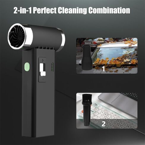 Air Duster – Super Power Handheld Air Duster with High-Speed 110000RPM, Rechargeable Brushless Motor Durable Blower, 3-Gear Adjustable Dust Blower for Keyboard, PC, Car & Home Cleaning in Saudi Arabia