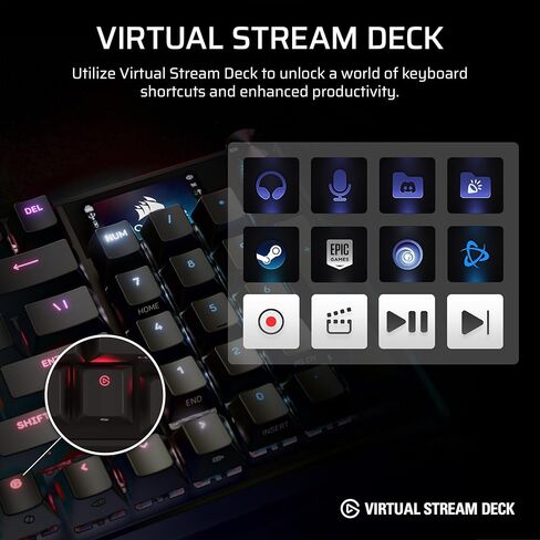 لوحة مفاتيح الألعاب Corsair Vanguard 96 الميكانيكية اللاسلكية RGB - QWERTY US، تخطيط 96٪، مفاتيح MLX قابلة للتبديل السريع، 8000 هرتز، تكامل سطح السفينة، Flashtap SOCD - أسود in Saudi Arabia