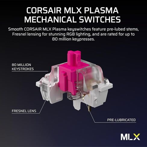 لوحة مفاتيح الألعاب Corsair Vanguard 96 الميكانيكية اللاسلكية RGB - QWERTY US، تخطيط 96٪، مفاتيح MLX قابلة للتبديل السريع، 8000 هرتز، تكامل سطح السفينة، Flashtap SOCD - أسود in Saudi Arabia