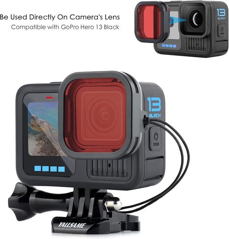 2-Pack Underwater Lens Filter Set for GoPro Hero 13 Black - Red & Magenta Color Correction Filters for Snorkeling & Shallow Dive Photography in Saudi Arabia