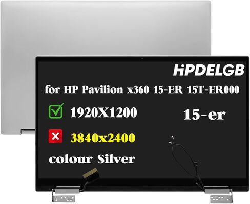 Replacement for HP Pavilion x360 15-ER 15T-ER000 15-er0010nr 15-ER0056CL 15-er0051nr M45118-001 M45119-001 1920 x 1080 FHD IPS LCD Touch Screen Digitizer Assembly Silver in Saudi Arabia