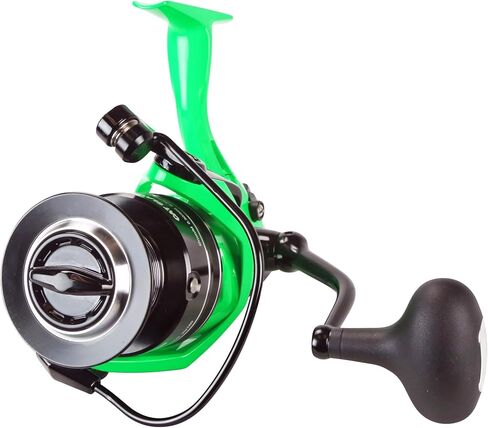 Okuma Cat Slayer Custom 6000 Baitfeeder Reel - بكرة دوارة لسمك السلور مع سحب مزدوج القوة ونظام محرك Flite ولمسة نهائية خضراء نيون تفاعلية للأشعة فوق البنفسجية، CSCF-6000NG in Kuwait