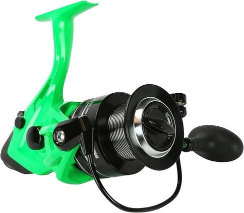 Okuma Cat Slayer Custom 6000 Baitfeeder Reel - بكرة دوارة لسمك السلور مع سحب مزدوج القوة ونظام محرك Flite ولمسة نهائية خضراء نيون تفاعلية للأشعة فوق البنفسجية، CSCF-6000NG in Kuwait
