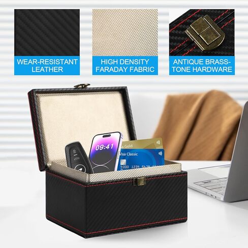 صندوق فاراداي لمفاتيح السيارة، درع مضاد للسرقة يحجب إشارة RFID، واقي مفتاح السيارة يأتي مع حقيبتين فاراداي للمركبات التي تدخل بدون مفتاح، للاستخدام في المنزل والسفر in Kuwait
