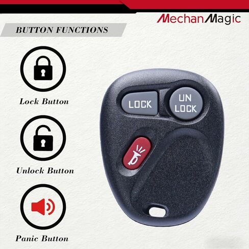 MechanMagic Key Fob Remote Fits for Chevrolet Chevy Suburban Silverado Tahoe S10 GMC Yukon Sierra Sonoma Cadillac Escalade 1998 1999 2000 2001 2002 Keyless Control Replacement KOBUT1BT KOBLEAR1XT in Saudi Arabia