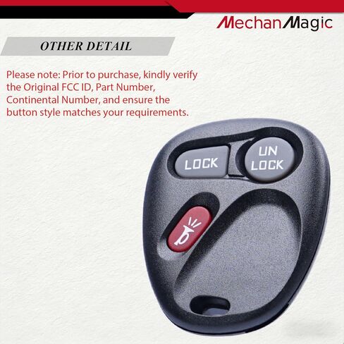 MechanMagic Key Fob Remote Fits for Chevrolet Chevy Suburban Silverado Tahoe S10 GMC Yukon Sierra Sonoma Cadillac Escalade 1998 1999 2000 2001 2002 Keyless Control Replacement KOBUT1BT KOBLEAR1XT in Saudi Arabia