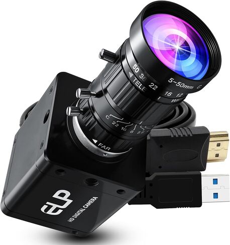 ELP 4K 60fps USB3.0 HDMI Camera Manual Zoom Webcam H.264 High Speed UVC Lightburn Cameras for Computer Low Illumination Simultaneous Output 10X Zoom Web_Camera for Windows Linux Mac TV Projector in Saudi Arabia