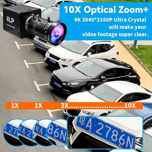 ELP 4K 60fps USB3.0 HDMI Camera Manual Zoom Webcam H.264 High Speed UVC Lightburn Cameras for Computer Low Illumination Simultaneous Output 10X Zoom Web_Camera for Windows Linux Mac TV Projector in Saudi Arabia