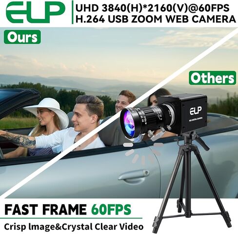 ELP 4K 60fps USB3.0 HDMI Camera Manual Zoom Webcam H.264 High Speed UVC Lightburn Cameras for Computer Low Illumination Simultaneous Output 10X Zoom Web_Camera for Windows Linux Mac TV Projector in Saudi Arabia