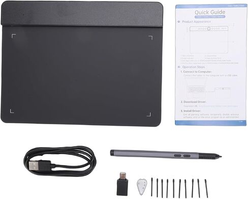 Tissting T640 6x4 Inch Graphics Tablet with 16K Pen - Digital Drawing Tablet for Artists Students Online Teaching Compatible with Win Android in Saudi Arabia