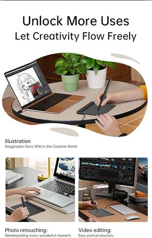 Tissting T640 6x4 Inch Graphics Tablet with 16K Pen - Digital Drawing Tablet for Artists Students Online Teaching Compatible with Win Android in Saudi Arabia