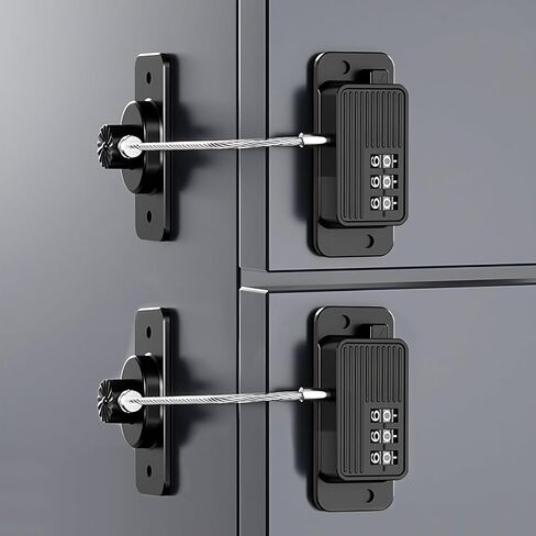 Heavy Duty Combination Refrigerator Lock (2 Pack) - Cabinet Locks Baby Proofing, No Drilling Adhesive Fridge Locks, for Fridge, Cabinets, Drawers, Window and Child Safety Cabinet Lock in Saudi Arabia