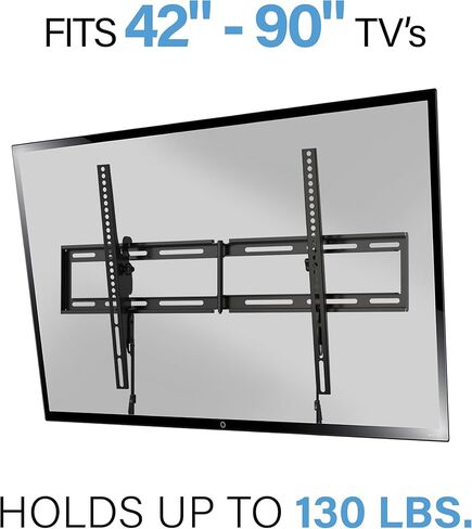 SANUS Tilting TV Wall Mount for 42"–90" TVs up to 130 lbs – Low Profile TV Mount with Smooth, Tool-Free Tilt to Reduce Glare – Fits 16" & 24" Studs, Concrete & Block in Saudi Arabia