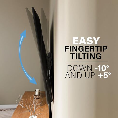 SANUS Tilting TV Wall Mount for 42"–90" TVs up to 130 lbs – Low Profile TV Mount with Smooth, Tool-Free Tilt to Reduce Glare – Fits 16" & 24" Studs, Concrete & Block in Saudi Arabia