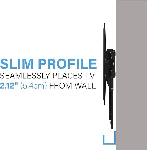 SANUS Tilting TV Wall Mount for 42"–90" TVs up to 130 lbs – Low Profile TV Mount with Smooth, Tool-Free Tilt to Reduce Glare – Fits 16" & 24" Studs, Concrete & Block in Saudi Arabia