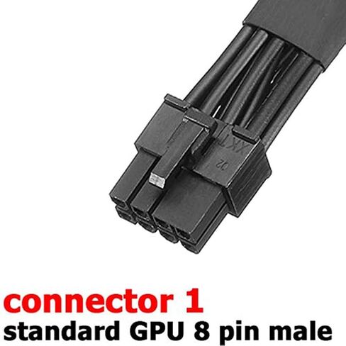 المزدوج 6 دبوس أنثى إلى 8 دبوس ذكر GPU كابل محول الطاقة مضفر الأكمام 20 سنتيمتر كابل الطاقة الأكمام in Kuwait