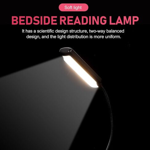 مصباح قراءة LED قابل لإعادة الشحن من NUOBESTY ومشبك بيانو لحماية العين، مصباح حامل مدمج للاستخدام بجانب السرير والمحمول in Saudi Arabia