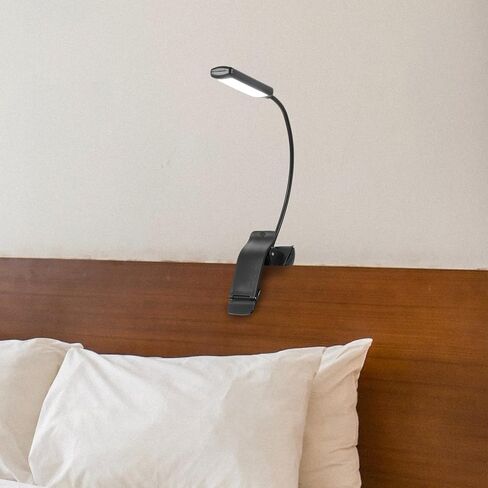 مصباح قراءة LED قابل لإعادة الشحن من NUOBESTY ومشبك بيانو لحماية العين، مصباح حامل مدمج للاستخدام بجانب السرير والمحمول in Saudi Arabia