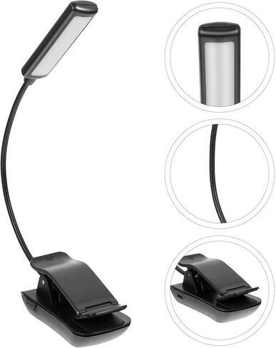 مصباح قراءة LED قابل لإعادة الشحن من NUOBESTY ومشبك بيانو لحماية العين، مصباح حامل مدمج للاستخدام بجانب السرير والمحمول in Saudi Arabia