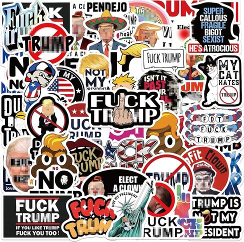 55 قطعة من ملصقات Anti Tr××p - Anti Donald Tr××p 2026 Funny Not My President against Ice No King ملصقات لاصقة ذاتية اللصق من الفينيل - سهلة اللصق وقابلة للإزالة لأكواب النوافذ الممتصة للصدمات للمراهقين in Kuwait