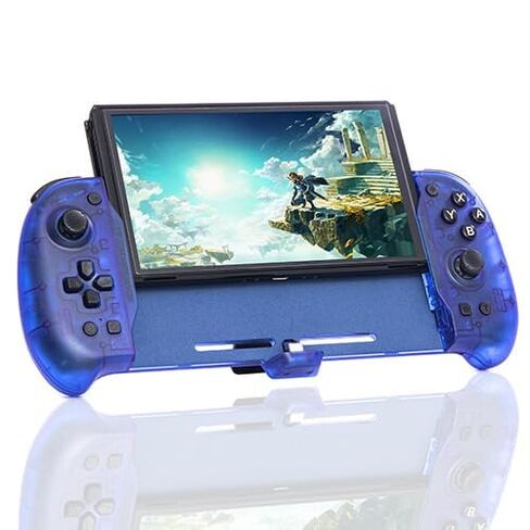 مقبض وحدة تحكم نينتندو سويتش من ECHZOVE، استبدال Joy-Con، لملحقات Nintendo Switch & Switch OLED، جيروسكوبي بستة محاور، اهتزاز مزدوج، مسند و4 فتحات لبطاقات الألعاب، ملحق سلكي محمول باليد in Saudi Arabia