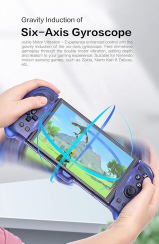 مقبض وحدة تحكم نينتندو سويتش من ECHZOVE، استبدال Joy-Con، لملحقات Nintendo Switch & Switch OLED، جيروسكوبي بستة محاور، اهتزاز مزدوج، مسند و4 فتحات لبطاقات الألعاب، ملحق سلكي محمول باليد in Saudi Arabia