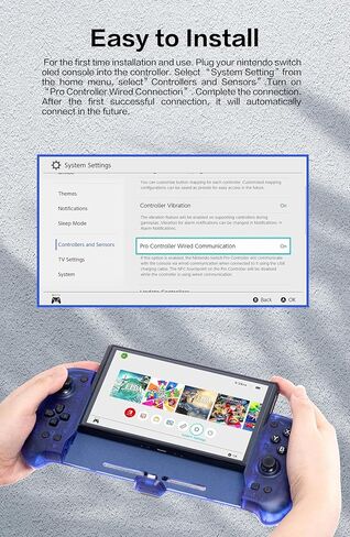 مقبض وحدة تحكم نينتندو سويتش من ECHZOVE، استبدال Joy-Con، لملحقات Nintendo Switch & Switch OLED، جيروسكوبي بستة محاور، اهتزاز مزدوج، مسند و4 فتحات لبطاقات الألعاب، ملحق سلكي محمول باليد in Saudi Arabia
