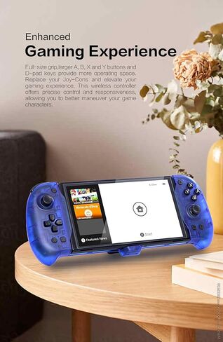 مقبض وحدة تحكم نينتندو سويتش من ECHZOVE، استبدال Joy-Con، لملحقات Nintendo Switch & Switch OLED، جيروسكوبي بستة محاور، اهتزاز مزدوج، مسند و4 فتحات لبطاقات الألعاب، ملحق سلكي محمول باليد in Saudi Arabia