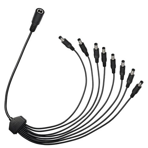 كابل مقسم الطاقة DC 5.5 × 2.1 مم 3 حزم، 1 إلى 2 طريقة 18AWG 12V/24V 10A تيار عالٍ متوافق مع كاميرا CCTV، DVR للأمان، شاشة LCD، الكمبيوتر المحمول، جهاز التوجيه، 2.3FT in Kuwait