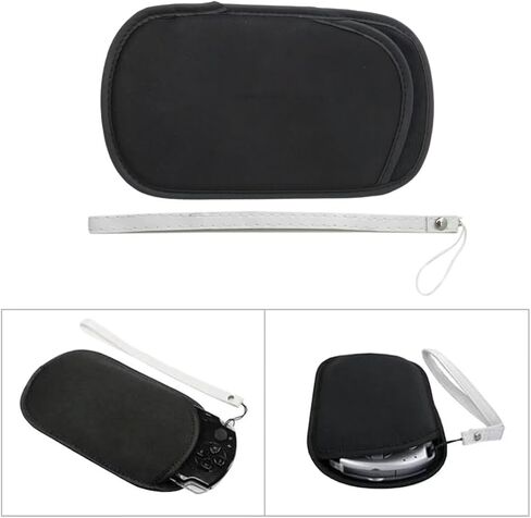Black Soft Slip in Sleeve Pouch Case with Hand Strap for Sony PSP 1000, 2000, 3000 in Saudi Arabia