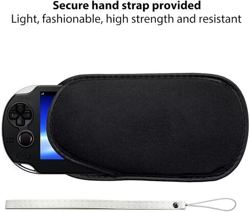 Black Soft Slip in Sleeve Pouch Case with Hand Strap for Sony PSP 1000, 2000, 3000 in Saudi Arabia