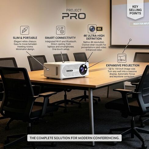 White Portable Native 1080P Projector, Mini Home Theater with Built-in Speakers – for Camping, Travel, Office & Home/US Plug in Saudi Arabia