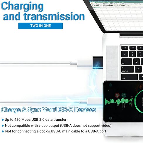 USB C Female to USB A Male Adapter 4 Pack Compact Low Profile Type C to USB A Converter for Charging and Data Transfer,iPhone, Black in Saudi Arabia
