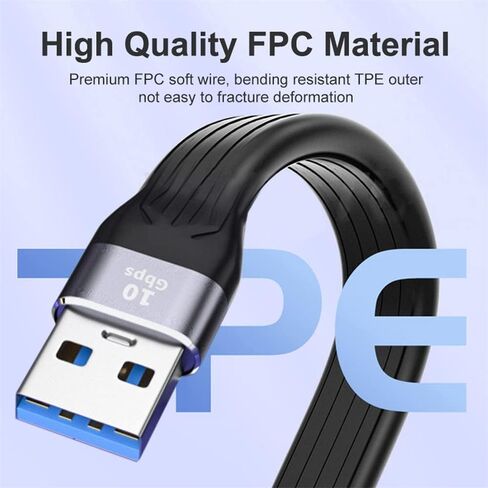 محول USB C أنثى إلى USB A أنثى، كابل محول USB-C إلى USB3.1 (10 جيجابت في الثانية)، كابل موسع USBC قصير ناعم ومسطح، تصميم مضغوط لأجهزة iPhone وMacBook وبنك الطاقة والكمبيوتر المحمول والكمبيوتر اللوحي in Kuwait