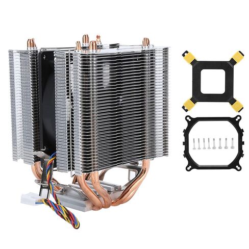 4 Heat Pipe CPU Heat Sink with Aluminum Alloy Double Tower, High Heat Dissipation Efficiency and Fast Heat Dissipation, Suitable for LGA2011 1366 1150 1151 1155 1156 in Saudi Arabia