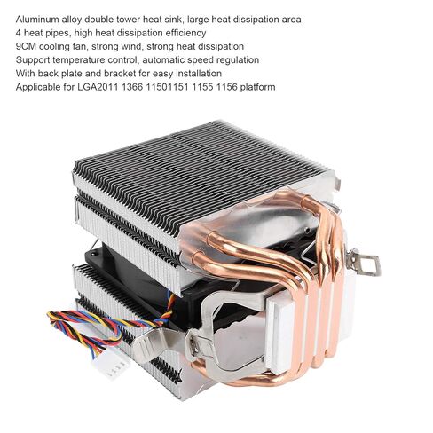4 Heat Pipe CPU Heat Sink with Aluminum Alloy Double Tower, High Heat Dissipation Efficiency and Fast Heat Dissipation, Suitable for LGA2011 1366 1150 1151 1155 1156 in Saudi Arabia