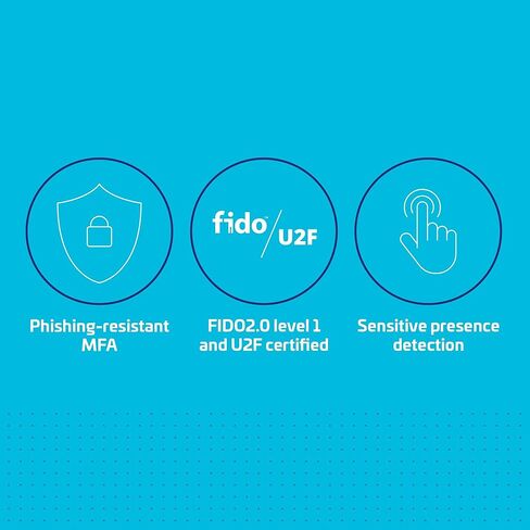 Thales - SafeNet eToken FIDO - مفتاح أمان معتمد من FIDO2 - مصادقة مقاومة التصيد بدون كلمة مرور لتطبيقات الويب والأجهزة وأجهزة الكمبيوتر المكتبية - USB-C، حزمة من 10 in Kuwait