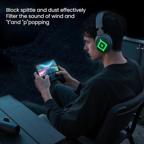 Replacement Microphone Compatible with Logitech G735 Gaming Headset-Flexible Boom Mic with Noise-Canceling Foam in Saudi Arabia
