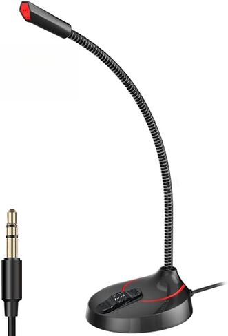 USB PC Microphone, Plug Play USB Gaming Mic, Noise Cancelling Condenser Mic for Podcast Streaming, Desktop Wired Microphone for Gaming Live Broadcast, Online Meetings, PC Laptop Content Creation in Saudi Arabia