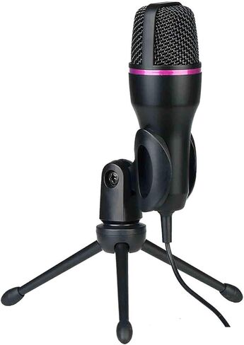 USB Computer Microphone Black, Tripod Desktop Mic with Pop Filter, RGB Light, Adjustable Shock Mount, 48KHz 16Bit for PC Laptop in Saudi Arabia