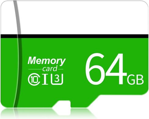 64GB MicroSD Card with Adapter, A1, C10, U1, 150MB/s Read for Smartphone, Tablet, Gaming, Full HD Video, Green in Saudi Arabia
