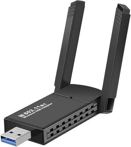 1300Mbps Wireless USB WiFi Adapter for Desktop PC - Dual Antennas 5.8G/2.4G, 2×High Gain Antenna, Plug and Play WiFi Adapter for Laptop Support Windows 11/10/8.1/8/7 in Saudi Arabia