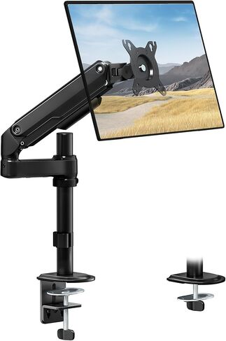 monTEK Tall Single Monitor Arm, Heavy Duty Adjustable Desk Mount for 17–32" Screens, Holds 19.8 lbs, 21 in Max Height, Full Motion Swivel & Tilt, VESA 75/100mm in Saudi Arabia