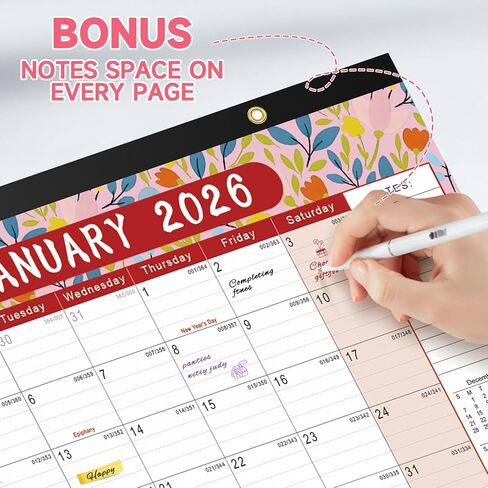 Timart Desk Calendar 2025-2026 ، يمتد التقويم 18 شهرًا من يوليو 2025 إلى ديسمبر 2026 ، تقويم مكتب شهريًا كبيرًا على سطح المكتب/الجدار مع قائمة مهامه ، المكتب. in Saudi Arabia