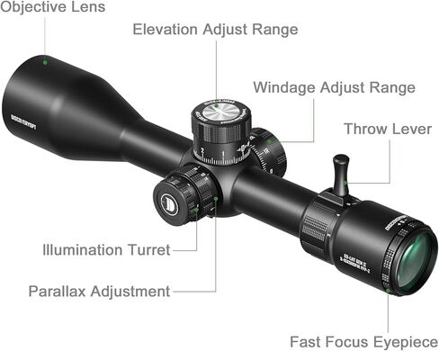 ED-LHT GEN2 3-15X50SFIR نطاق البندقية FFP، أنبوب 30 مم، إضاءة حمراء (6 مستويات)، شبكاني 0.1MRAD، مقاوم للماء ومضاد للضباب، خفيف الوزن للصيد in Kuwait