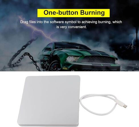 ناسخ أقراص DVD خارجي من النوع C من Buachois، فتحة تحميل USB C CD، تشغيل واحد هادئ للنسخ الاحتياطي لبيانات الكمبيوتر المحمول in Kuwait