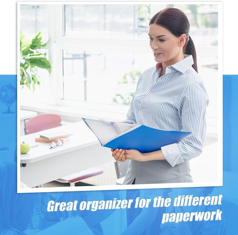 Colarr 6 Pcs 10 Pocket Pastel Folders 11x10 Inch, Heavy Duty Plastic Multi Pocket File Folder Letter Size Paper Document Project Organizer for Office Home Business Meeting in Saudi Arabia